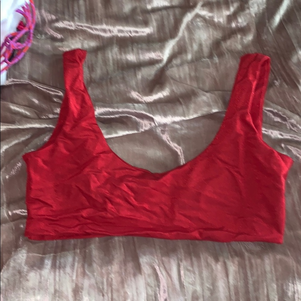 Red bikini top.